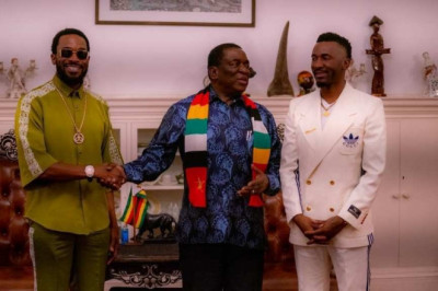 President Mnangagwa welcomes D’ Banj-Zimmagazine